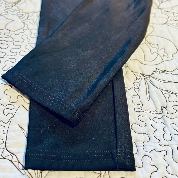 SPANXS Black Metallic Shimmer Tummy Control Smoothing Shaping  Leggings  Sz M - Picture 3 of 11